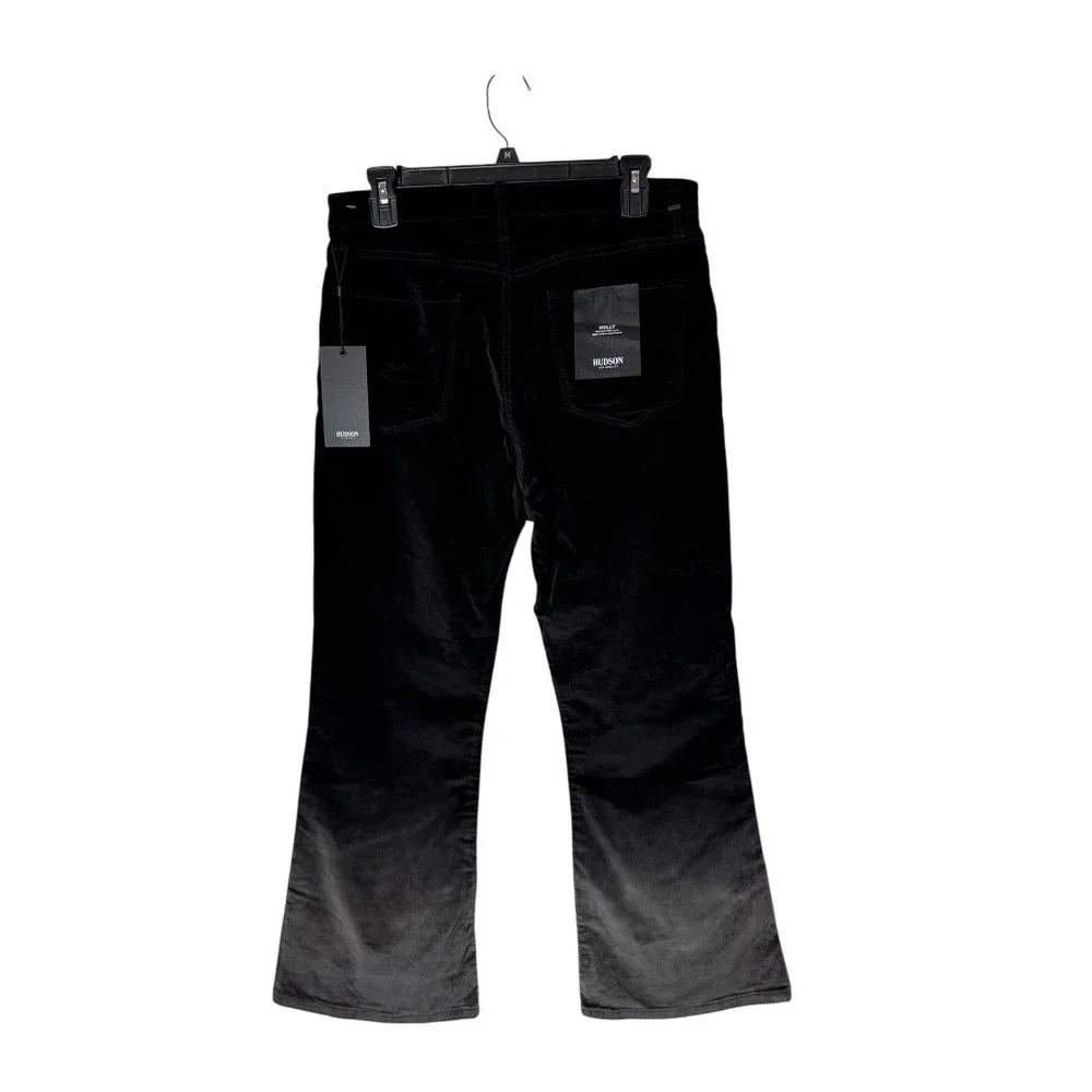 Hudson Pants Women‎ 30 Black Gray Ombre Holly High Rise Crop Flare Velvet NWT